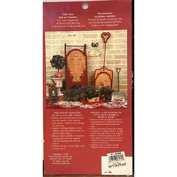 48-8660 Provo Craft Home Accents Seasonal Rub-On TRANSFER Snowman Design - Picture 4 of 4